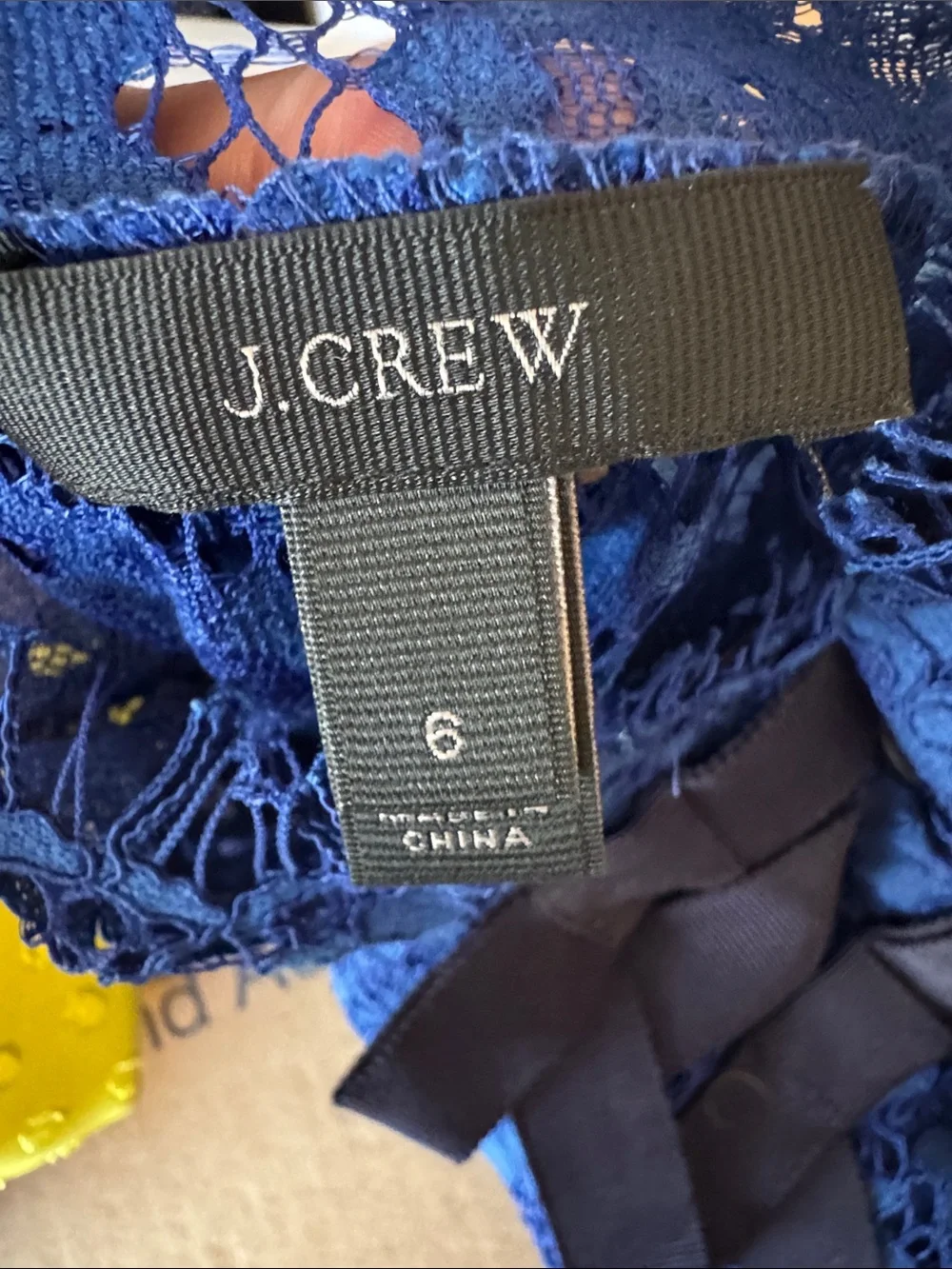 J. Crew Lace High-Neck Blouse with Shoulder Ribbon Detail